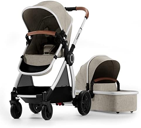 Mompush Ultimate2 Baby Stroller with Removable Bassinet - Full-Size Baby Strollers for Comfortable Outings with Baby - Toddler Stroller with Reversible Stroller Seat - Smooth Glide Bassinet Stroller