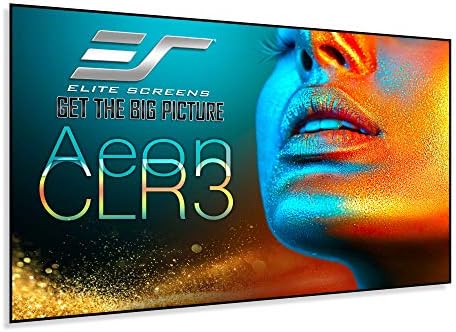 Elite Screens Aeon CLR 3 Series，123 inch Projector Screen Diag 16:9 4K/8K Ultra HD Edge Free Ceiling Ambient Light Rejecting Fixed Frame Projector Screen Home Theater， AR123H-CLR3