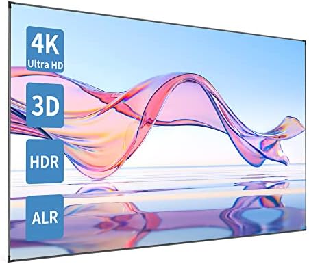 Projector Screen， Paris Rhône 100” 4K Ultra HD 16:9 Ambient Light Rejecting Fixed Frame ALR Projector Screen， Ceiling Light Rejecting Projection Screen for Ultra-Short Throw Projectors