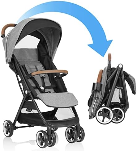 Evenflo GOLD Otto Self-Folding Stroller， Baby Carriage， Lightweight Stroller， Compact， Gravity Fold， Automatic， Fits Infant Car Seat， Baby Carriages， Light Stroller， Lightweight Travel Strollers