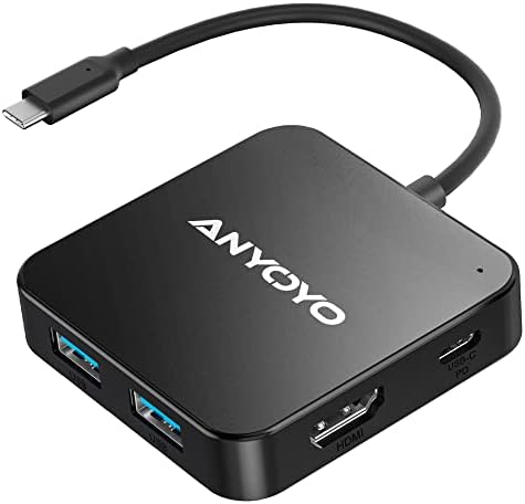 USB C Hub， 6 in 1 USB C Adapter with 4K 30Hz HDMI， 100W PD， 3 USB A 3.0， 1 USB C for MacBook Pro/Air， USB C Hub Multiport Adapter， Type C Hub for Laptops and Other USB C Devices， Lighter USB C Dongle