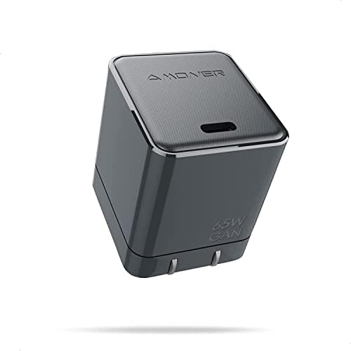 USB C Charger， Amoner 65W PD Fast Charger GaN+ Mini Wall Charger Power Adapter with Foldable Plug for MacBook Pro/Air， Galaxy S21/S10， Note 20/10+， iPhone 13/13 Pro/12/Pro/Mini and More