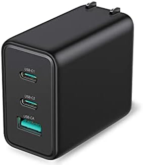 USB C Charger， EERSY 65W 3-Port GaN Fast Wall Charger fit for MacBook Pro/Air， iPad Pro， Lenovo ThinkPad，HP Chrombook， Galaxy， Pixel， Type-C Laptops， Phones and More